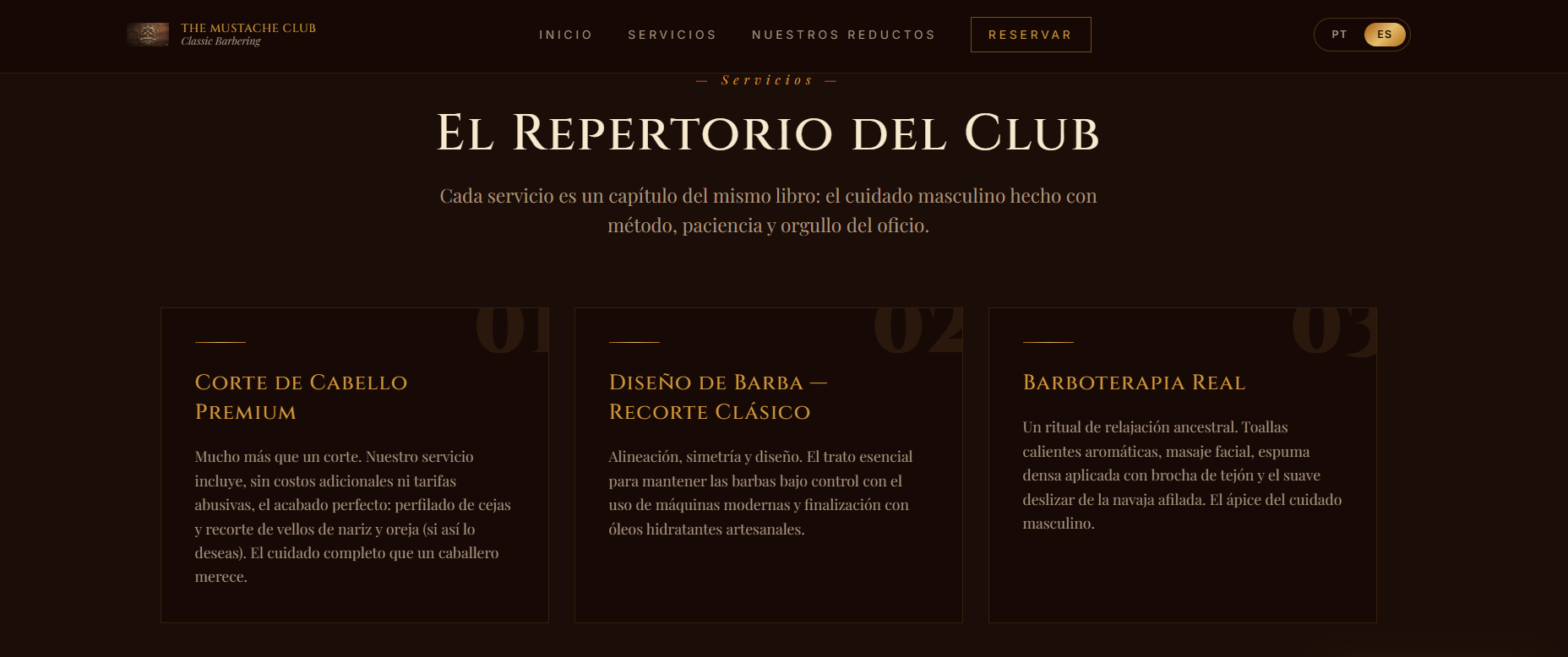 Seção de serviços — El Repertorio del Club.